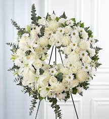 All White Funeral Wreath Large