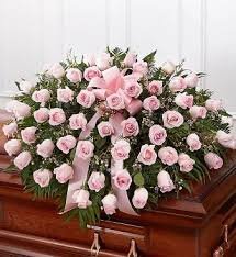 Pink Rose Half Casket Spray