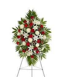 Red and White Sympathy Spray