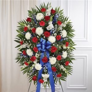 Red, White & Blue Sympathy Standing Spray