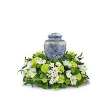 Cremation and Memorial Flower- GREEN AND WHITE
