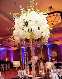 Elegant All White Rose Wedding Center Piece Stand