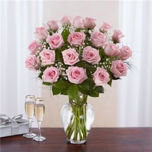 24 Elegance Premium Long Stem Pink Roses