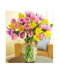 20 MIX TULIPS IN A VASE