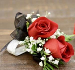 TWO RED ROSES CORSAGE